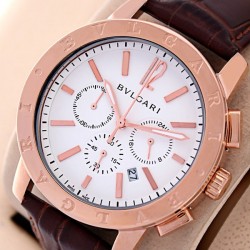 Bvlgari Rose Case Chorono Strap Watch